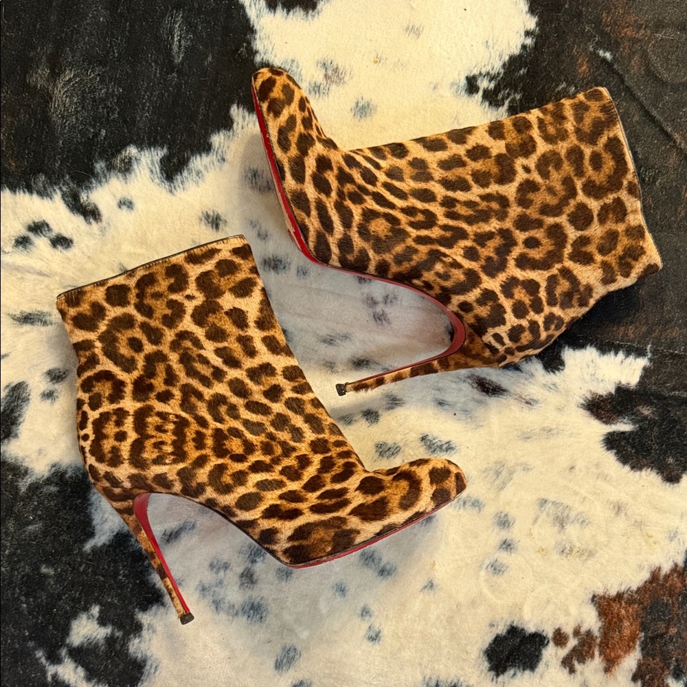Christian Louboutin Leopard Print Heeled Boots